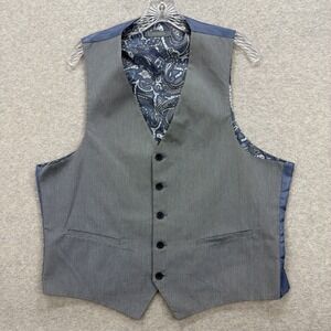 Madison Vest Mens Large Blue Suit Dress Formal Tuxedo Sport Waistcoat‎ Button Up